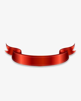 飘浮红色彩带免抠