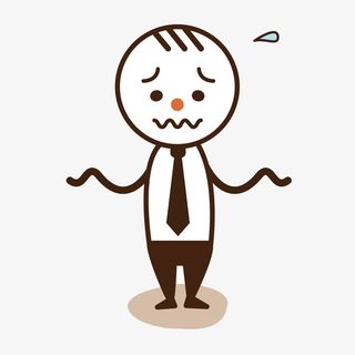 黑白简易画遗憾的男士免抠