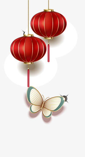 新年新春春节元素灯笼素材免抠