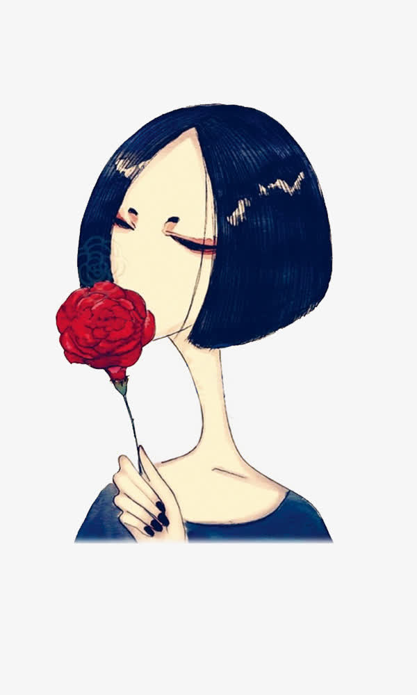 手绘美女2免抠