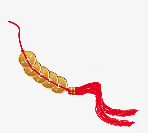 铜钱吊坠免抠