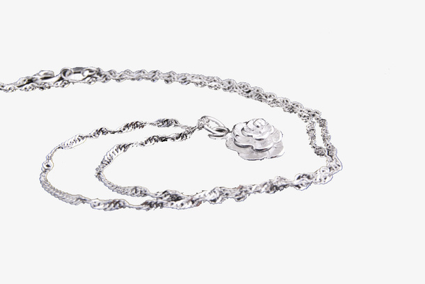 实拍精美银链子免抠