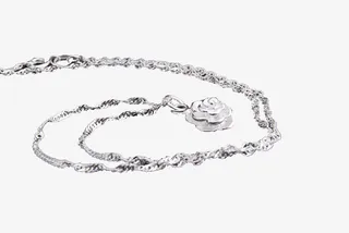 实拍精美银链子免抠