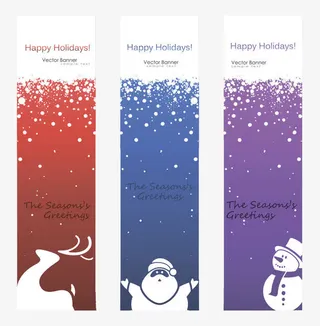 竖幅圣诞节素材免抠