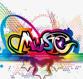 潮流音乐元素艺术字矢量免抠