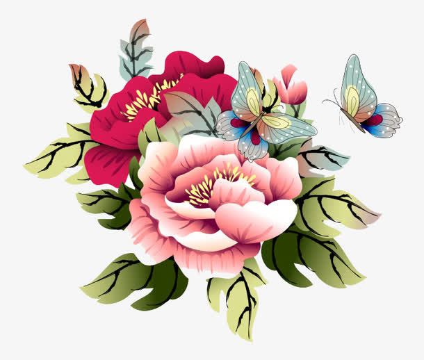古典牡丹花免抠