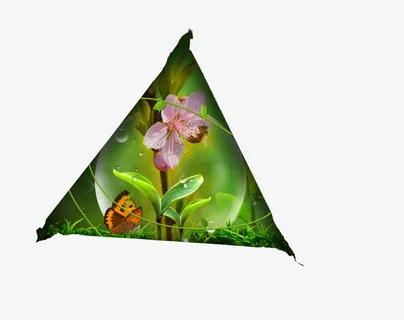 三角形桃花边框设计免抠 三角形桃花边框设计免抠