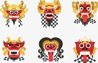 矢量图几种年兽形象免抠