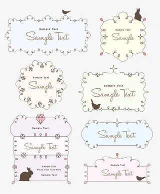 卡通可爱边框纹理免抠