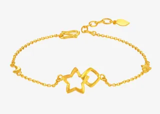 足金999百搭星星手链免抠