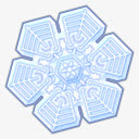 卡通蓝色花纹雪花免抠