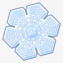 卡通蓝色花纹雪花免抠