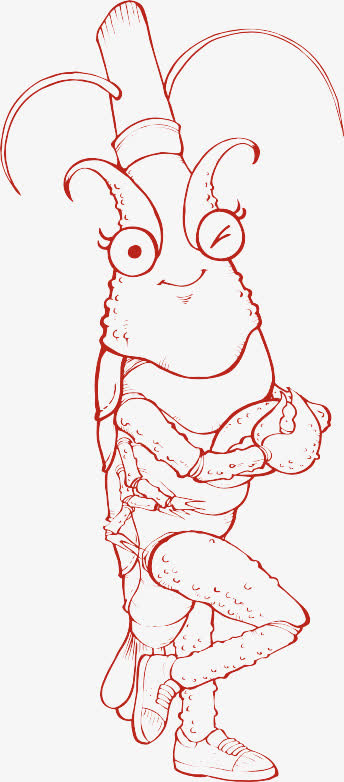 穿鞋子的小龙虾免抠