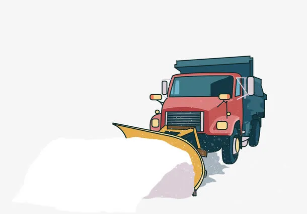 雪地的铲车免抠