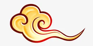 金色中国风云朵装饰图案免抠