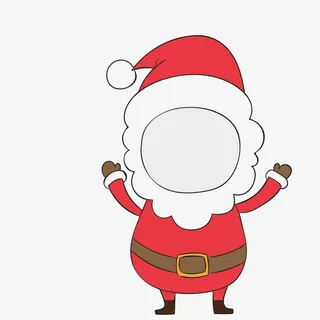 圣诞老人雪人大头贴免抠