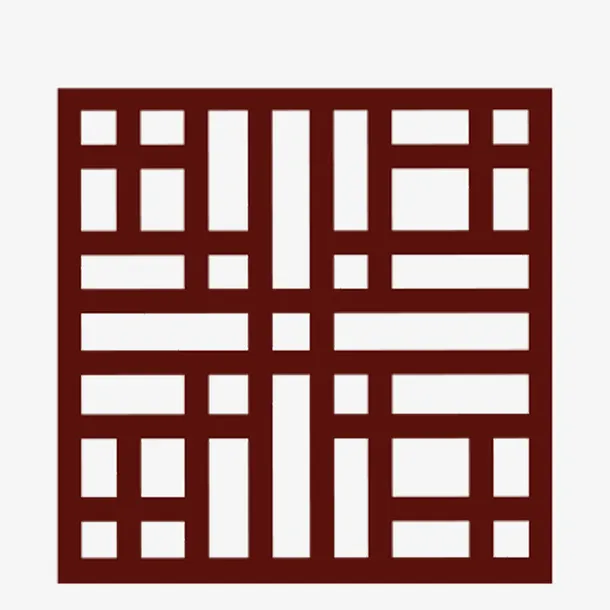 简单深红线条棱格免抠