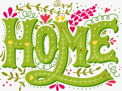 矢量绿色home字母花纹背景