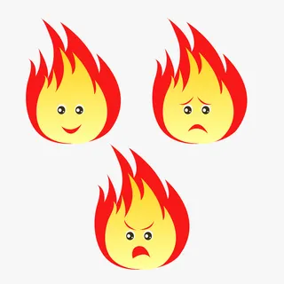 有表情的小火苗免抠