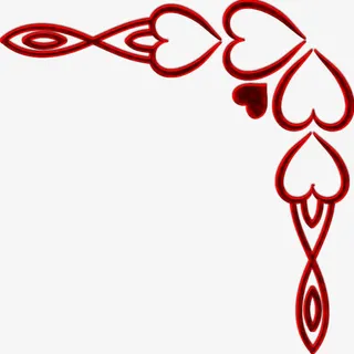 红色爱心花纹装饰免抠