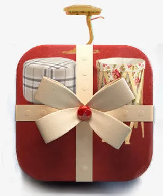 红色礼盒家居创意免抠