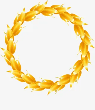 金色圆形边框免抠