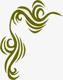 绿色弧形线条花纹招聘免抠