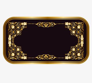 欧式金色边框免抠