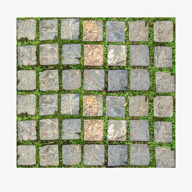 青苔石板路免抠
