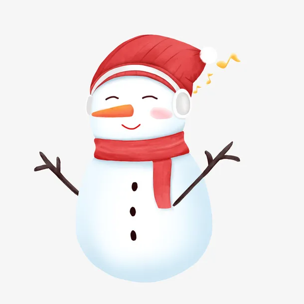 圣诞节卡通手绘雪人可爱免抠