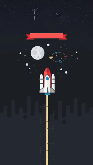 简约卡通插画H5背景高清