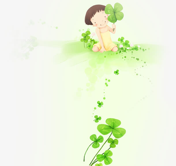 春天儿童节植物装饰免抠