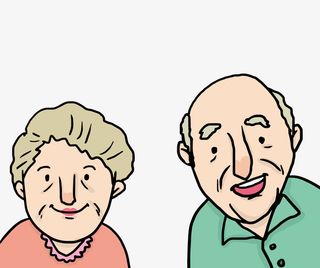 矢量卡通老人节装饰免抠