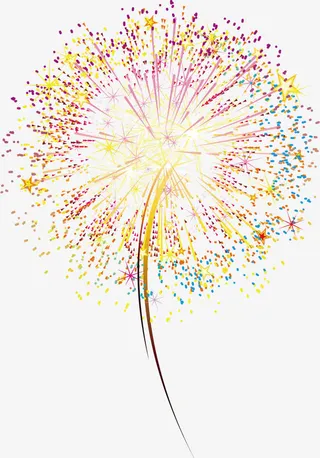 卡通放射发光卡通圆形星星免抠