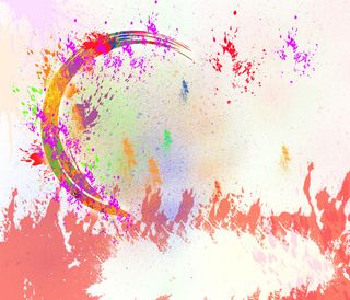 彩色泼墨女神节海报背景高清