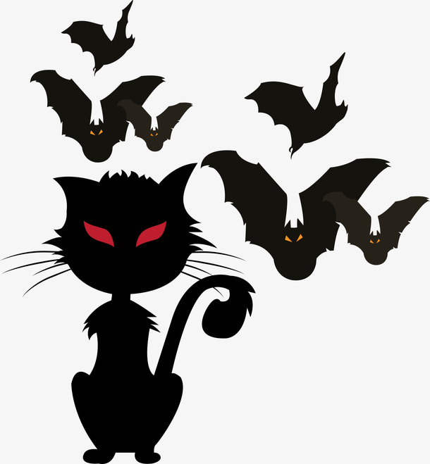 万圣节黑色猫咪免抠