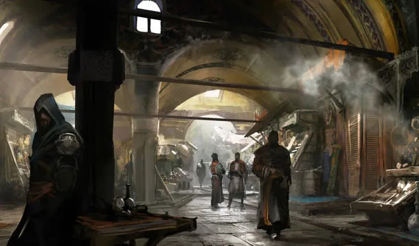 黑色场景人物刺客免抠