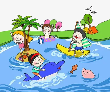 孩子们在游泳池免抠 孩子们在游泳池免抠