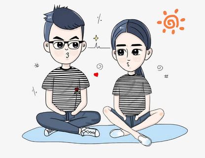 卡通宣誓小人免抠