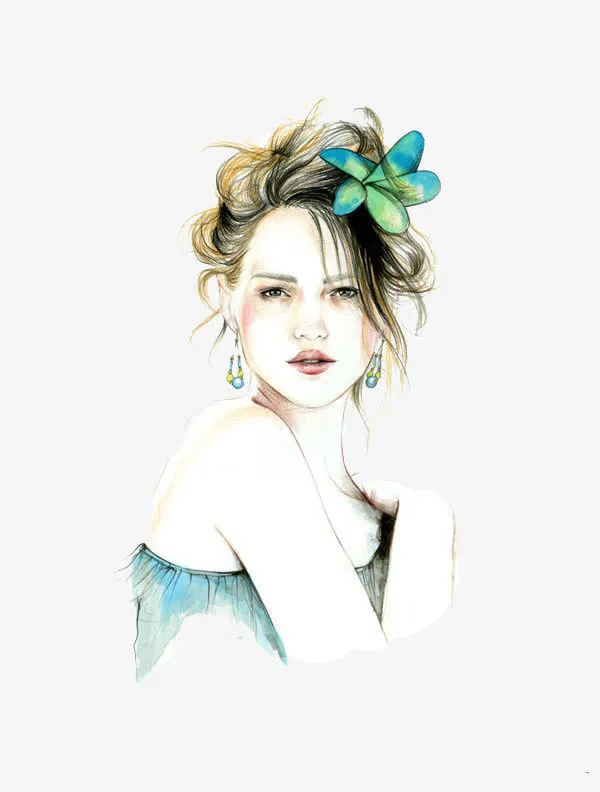 手绘创意高端女装设计免抠