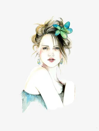 手绘创意高端女装设计免抠