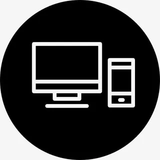 手机和电脑显示器概述一个圆圈内图标免抠