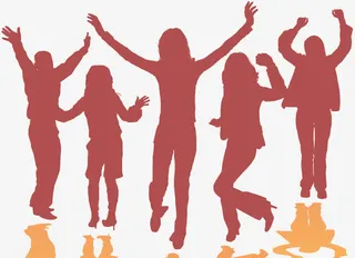 创意手绘扁平人物调高免抠