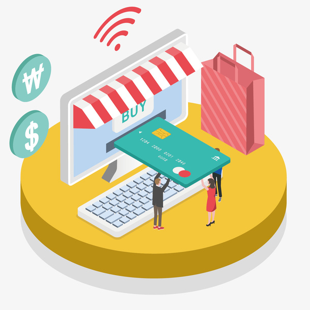 创意商城矢量插图免抠手绘/卡通卡通元素