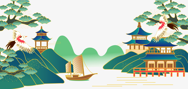 春天矢量背景元素图免抠