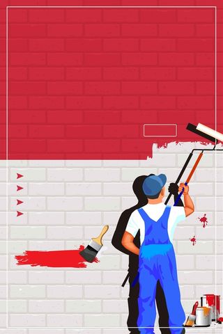 装修白色卡通手绘插画简约背景高清