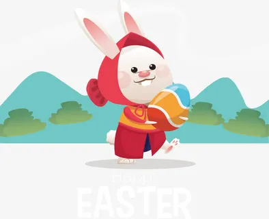 走在路上的小红帽兔子免抠