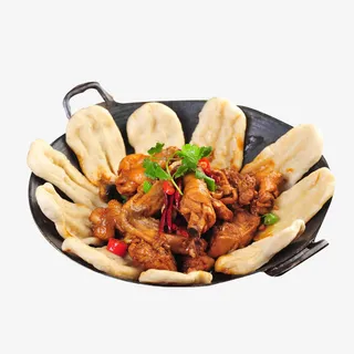 贴饼子铁锅炖鸡免抠