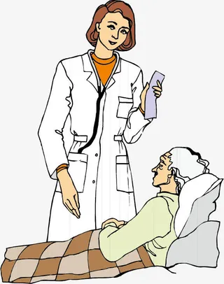 矢量观察病人的医生免抠