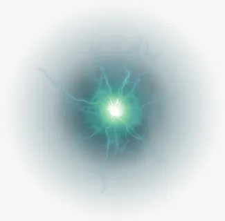 绿色清新球状闪电效果元素免抠
